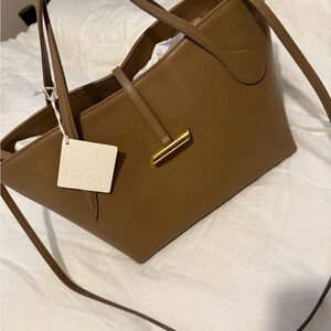 Little Liffner Petite Penne Tan Leather Tote Bag